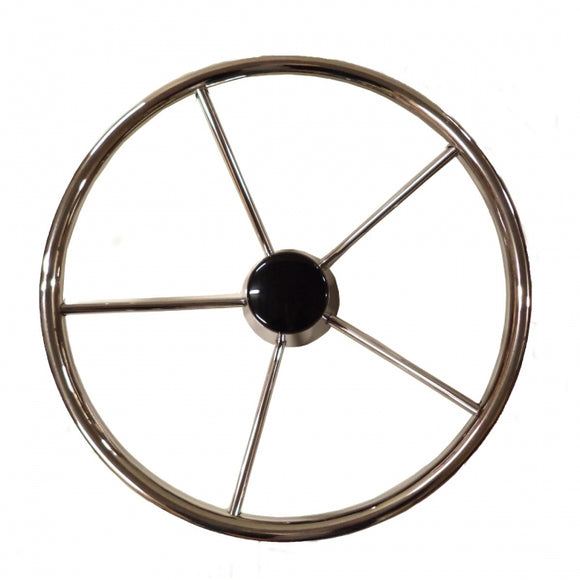 Destroyer Style Boat Steering Wheel Non-Magnetic Stainless Steel - 13.5 in. | Uflex USA V48 - macomb-marine-parts.myshopify.com
