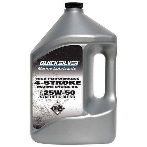 1 Gallon 25W50 4-Stroke Synthetic Blend Marine Oil | Quicksilver 92-8M0053664 - MacombMarineParts.com