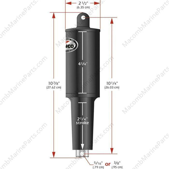 101 Series XDS Short Trim Tab Actuator 2.25 inch Stroke - 12 Volt | Lenco Marine 15057-001 - MacombMarineParts.com