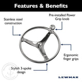 Power Grip 15.5 inch Wheel with 1/2 inch Welded Nut | Lewmar 89700823