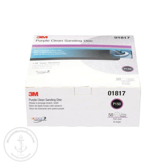 3M 1817 Hookit Purple Clean Sanding P150 - 6 in.