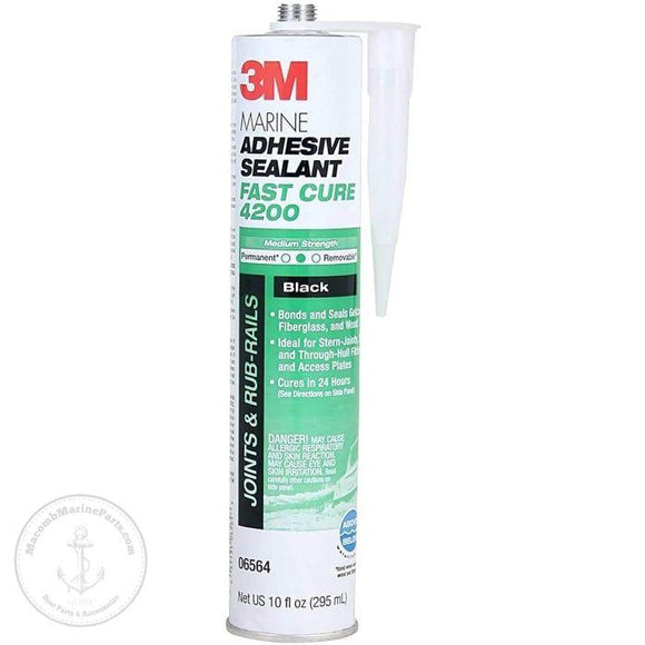 3M 06564 Black 5200 Marine Adhesive Sealant Cartridge Fast Cure - 10 oz.