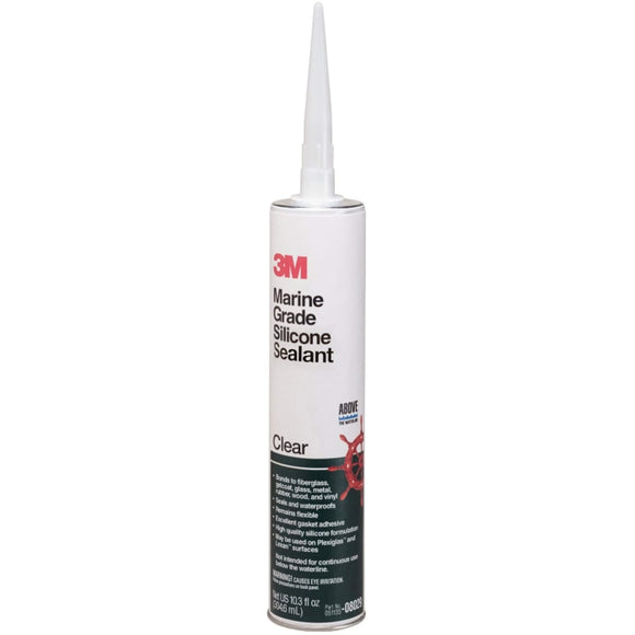 3M 08029 Clear Marine Grade Silicone Sealant - 10 oz.