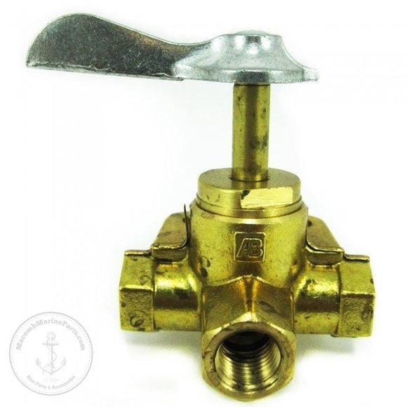 Three Way Valve with Detent 1/4 in. FNPT Brass | Moeller 033305-10