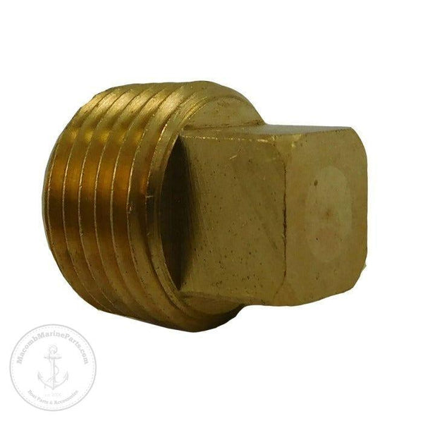 Square Head Pipe Plug Fitting, Brass - 1/4 inch | ACR Industries 28-085 - macomb-marine-parts.myshopify.com