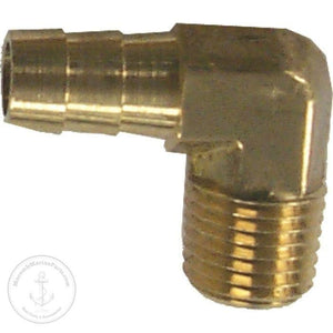 Hose Barb 90 Degree Brass Fuel Elbow 1/4 In. MNPT x 3/8 In.| Sierra 18-8067