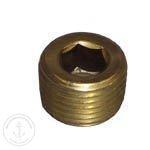 Crusader Pipe Plug, Hx Soc Brass 3/8 RS3551