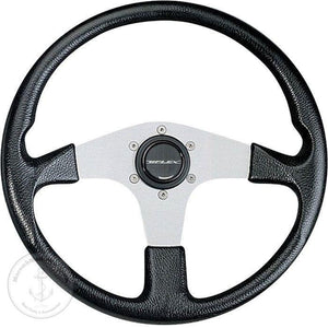 Silver Corse Boat Steering Wheel - 13.8 inch | Uflex USA CORSE-B/S