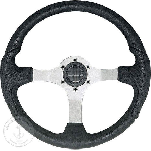 Silver NISIDA Boat Steering Wheel | Uflex USA NISIDA-B/S - MacombMarineParts.com