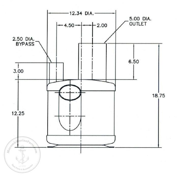 Custom Sea Ray Muffler with Bypass | Centek Industries 1601484