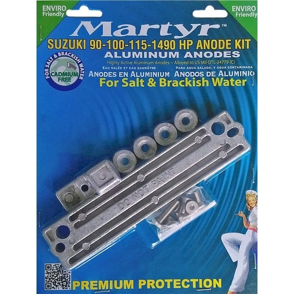 Anodes Kit Aluminum Suzuki 90-100-115-140HP | Martyr CMSZ90140KITA - macomb-marine-parts.myshopify.com