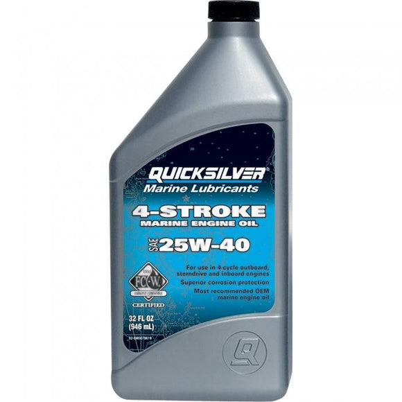 1 Quart 25W40 4-Stroke Marine Oil | Quicksilver 92-8M0078619