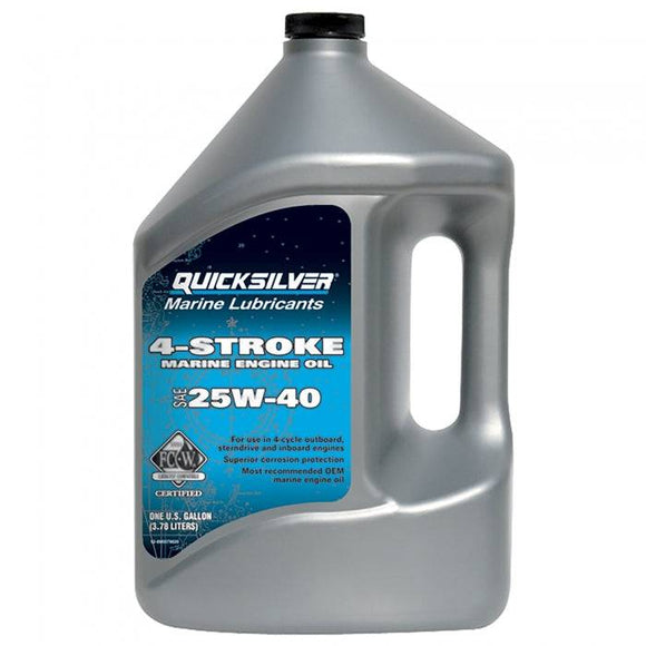 1 Gallon 25W40 4-Stroke Marine Oil | Quicksilver 92-8M0078620
