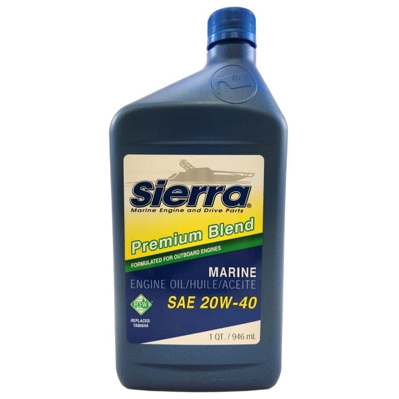 Premium Blend Outboard Engine Oil 1 Quart 20W-40 FC-W | Sierra 18-9450-2 - macomb-marine-parts.myshopify.com