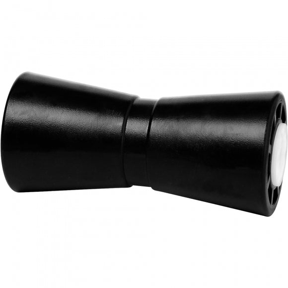 Black Polyvinyl Keel Roller - 8 inch x 5/8 inch Shaft | Tie Down Engineering 86409
